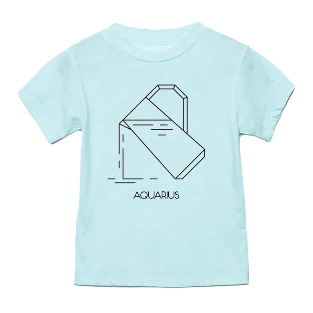 Zodiac T-shirt - Aquarius - Mint blue green -2T-5T